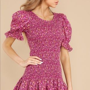 LoveShackFancy Luppa Smocked Floral Print Dress Large New with tags!